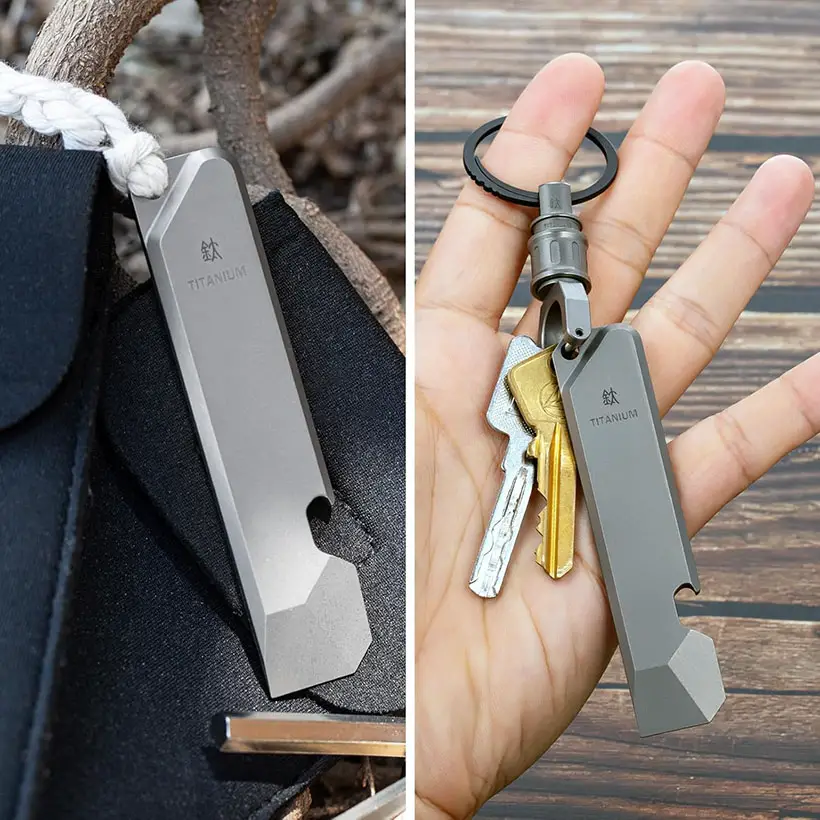 BANG TI Titanium EDC Pry Bar with Bottle Opener