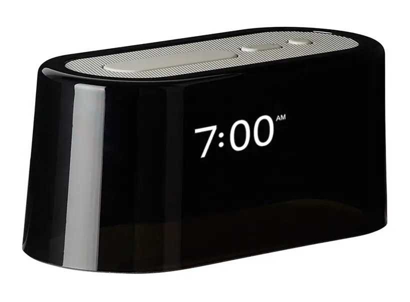 Stylish And Sleek Loftie Black Smart Alarm Clock With Built In Sound