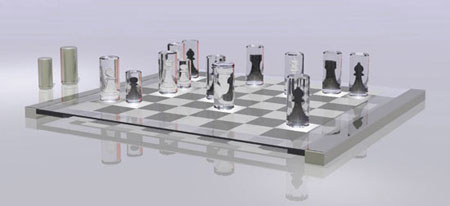 Unique Transparent Chess Set