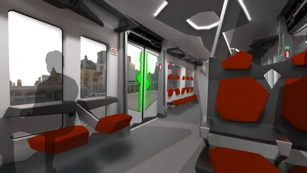 futuristic train interior