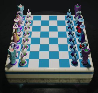 Another Kingdom: Light Stage Chess Set by Taras Zheltyshev