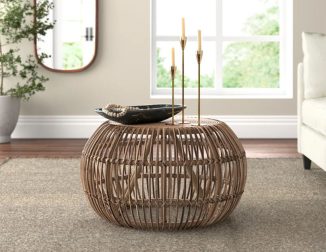Ava Rattan Drum Coffee Table Delivers Relax and Casual Vibe