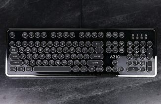 Azio MK-Retro Typewriter-Style Mechanical Keyboard Features Handcrafted Keycaps and Adjustable Feet