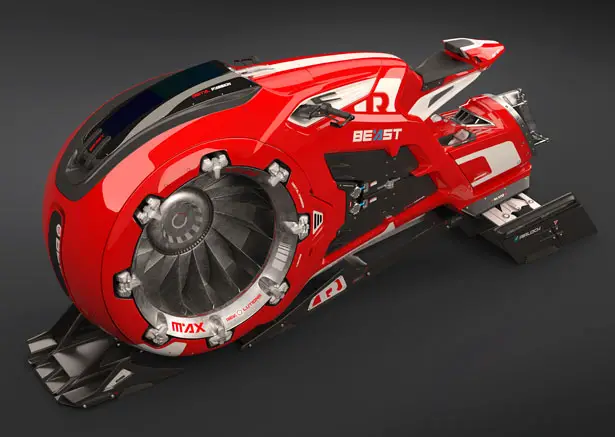 Beast : Futuristic Hover Jet Bike by Rico Kersten