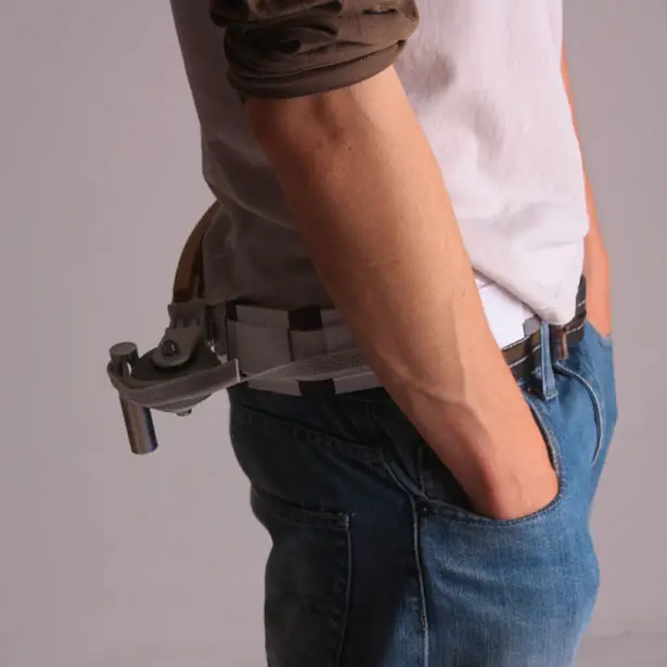 adam torok's collapsible belt-scooter is a wearable mode of transport
