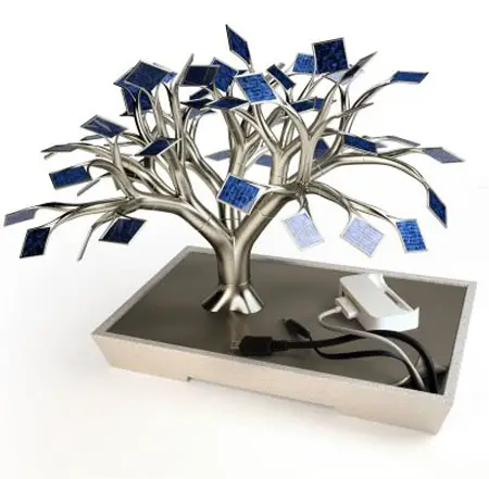 PhotonSynthesis is A Bonsai Tree with 54 Mini Photovoltaic Leaf Panels