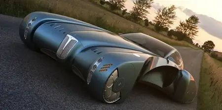 Futuristic Bugatti 57 Atlantic Concept Car by Bruno Delussu