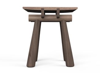 Chinese Wooden Gate Inspired Ceremony Stool