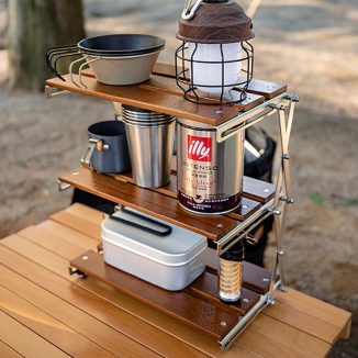 Compact Outdoor Folding Storage Shelf Helps Organize Your Items Neatly During Camping Trips
