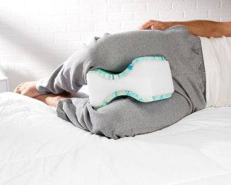 Cooling Foam Leg Pillow To Help Maintain Natural Alignment of Your Hips and Pelvis While Sleeping