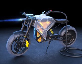 CR-DOS Ghost Electric Motorcycle Concept with Transparent Body Panels
