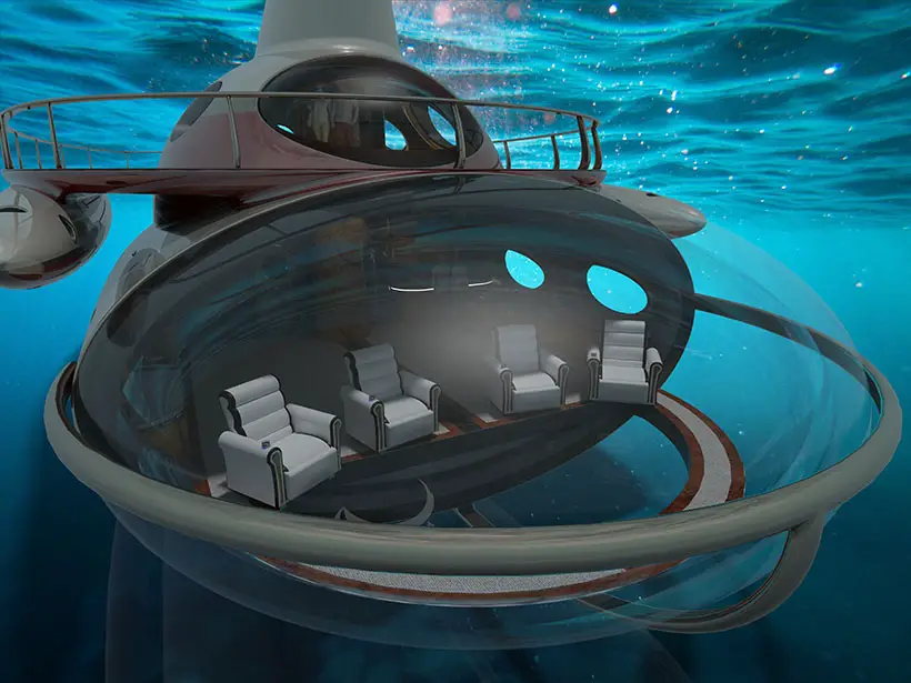 Futuristic Deep Sea Dreamer Submarine Doubles As a Yacht - Tuvie Design