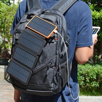 Foldable FEELLE 25000mAh Solar Charger Keeps Your Phone Charged Up Without Power Outlet