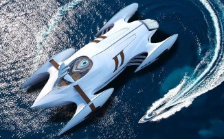 Futuristic Decadence 80m Catamaran Concept With Inflatable Sails