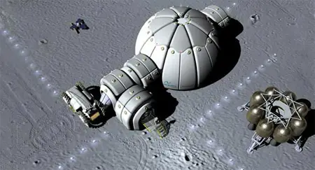 Futuristic Instant Moon Base for Astronauts