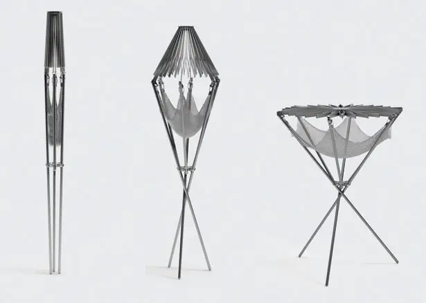 Grillo Portable BBQ : Fold It Open Just Like An Umbrella
