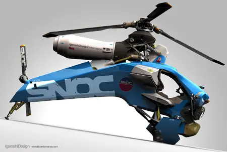 Single Seat Helicopter Design by Igarashi Design