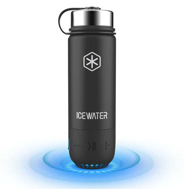 ICEWATER 3-in-1 Smart Water Bottle, Glows to Remind You to Keep Hydrated,  Bluetooth Speaker & Dancing Lights, Plastic Water Bottle With Chug Lid