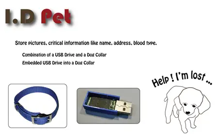 I.D Pet : Combination of A Dog Collar and A USB Drive