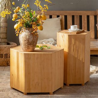 Japanese-Style Rattan Side Table Adds A Touch of Warmth To Any Space