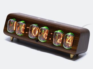 Keebmonkey IN12 Nixie Clock Features Nixie Tubes Inside a Single Piece of Solid Wood