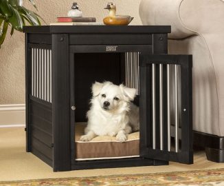 Modern Littell Pet Crate Made of Ecoflex Material Doubles As An End Table
