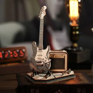 ROKR Mini Electric Guitar Model Building Kit Features Realistic 3D Model of Mini Electric Guitar
