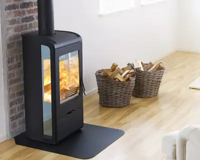 Luxury Handol 30 Wood Burning Stove with Mirrored Glass from Nibe