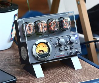 Retro Futuristic NixieX Features Authentic IN-12 Nixie Tube Clock and Speaker