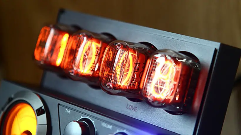 Retro Futuristic NixieX Features Authentic IN-12 Nixie Tube Clock and  Speaker - Tuvie Design