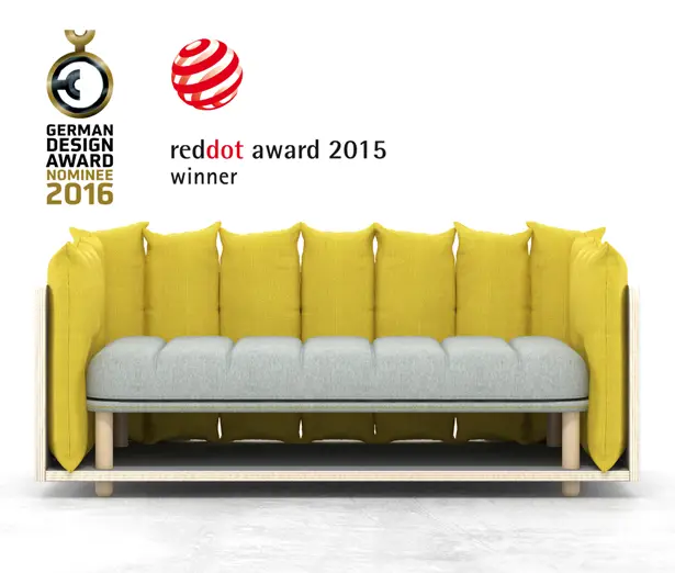 Re Cinto Sofa : Modern Sofa Design with Fence Like Soft Enclosure