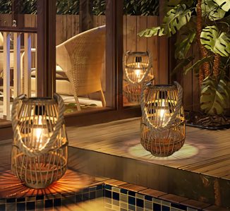 Solar Powered Rattan Garden Lamp Brings Artisanal Charm in Your Space