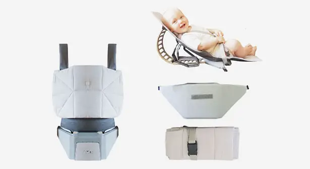 Suki Baby Carrier Turns Into A Baby Rocker with A Simple Add-On