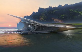 Futuristic Thermodynamic Wind Turbine Chapel and Club That Reflects Montenegrin Environment