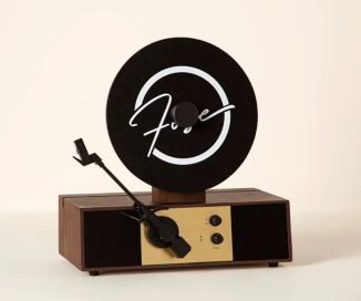 Edgy Vertical Vinyl Record Player with Built-In Bluetooth Technology