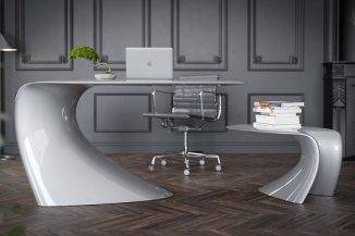 Vitsya Desk – Vortex Inspired Office Desk Features Continuous, Unbroken Shape